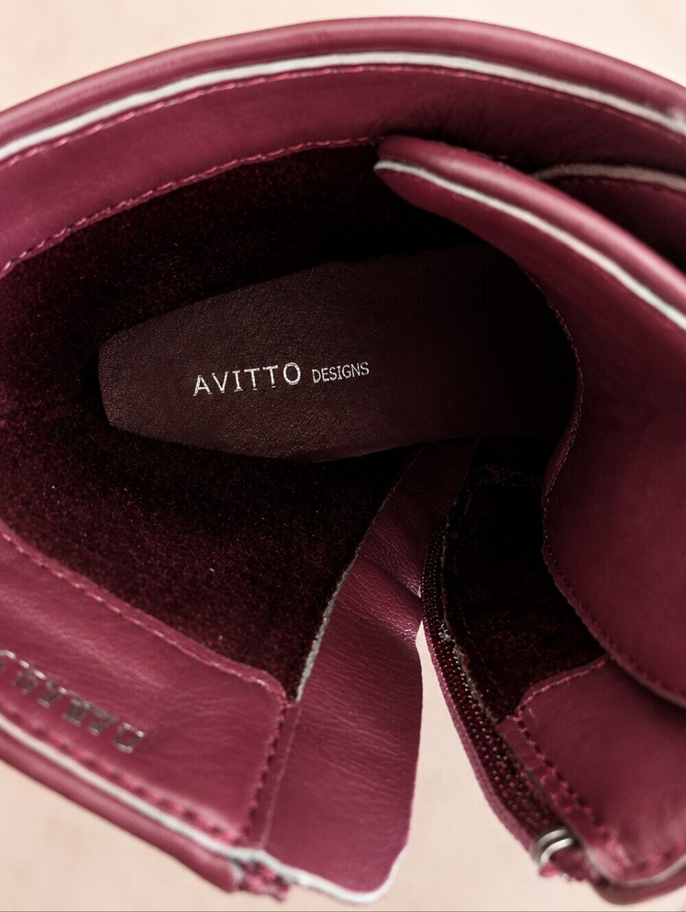 Avitto Designs Saranti Women's Burgundy Combat Boots Size 7 New Without Tags - Picture 7 of 8
